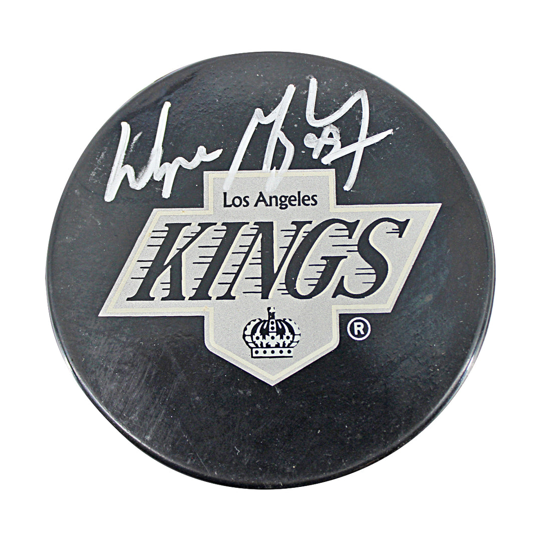 Wayne Gretzky Los Angeles Kings Autographed Puck Upper Deck Holo / JSA LOA