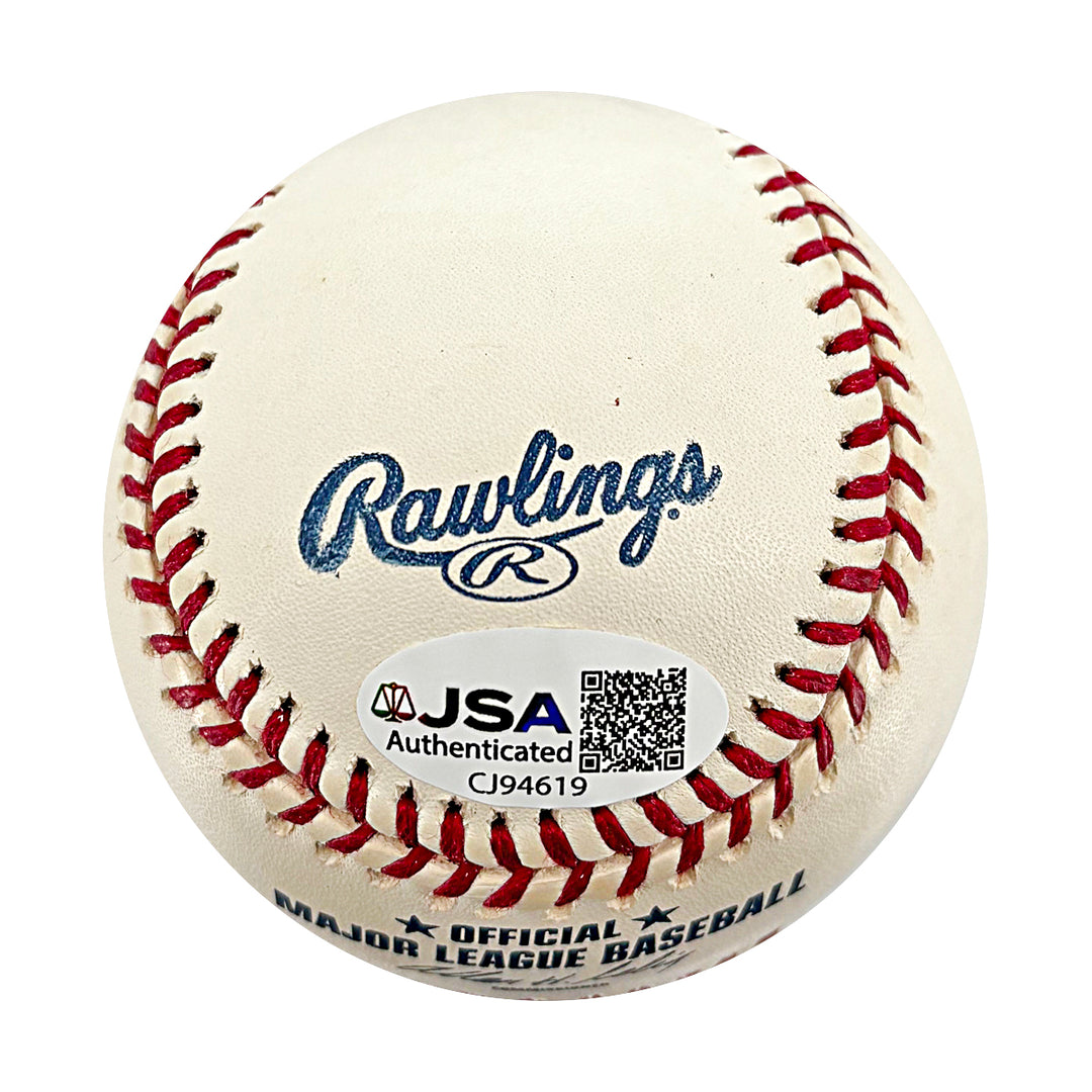 Berra Larsen Yankees Signed Inscribed 100th Anniversary Baseball JSA COA