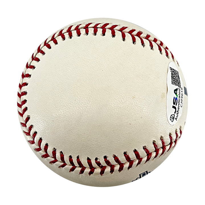 Eddie Layton Yankees Autographed 100th Anniversary Logo Baseball JSA COA
