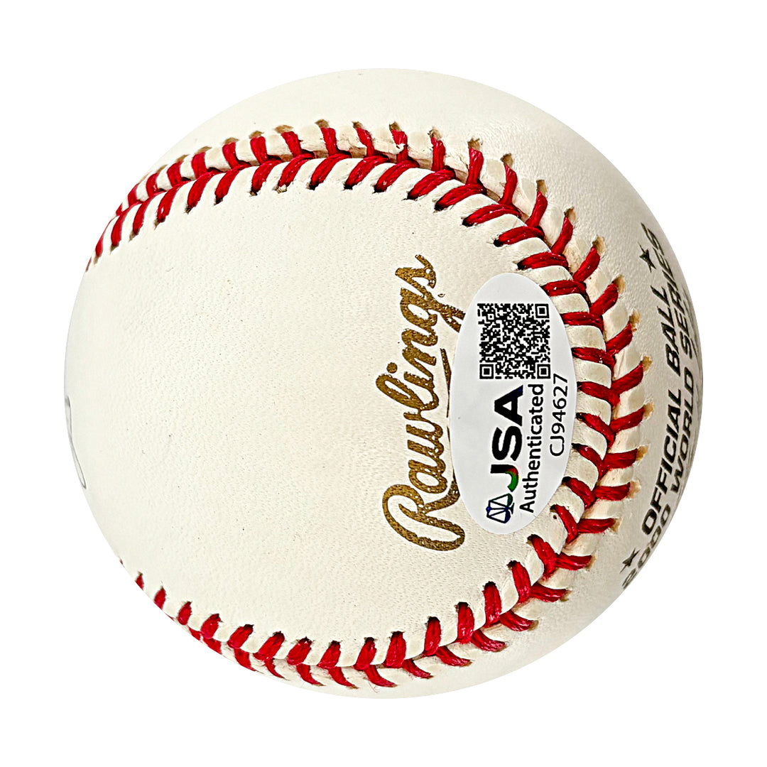 Ron Guidry New York Yankees Autographed 2000 World Series Logo Baseball JSA COA