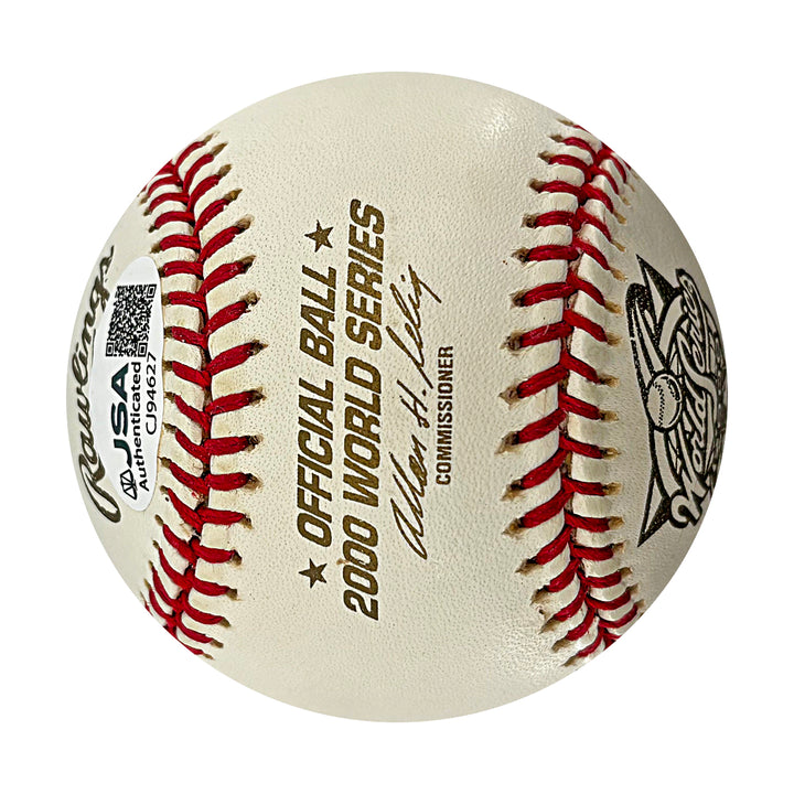 Ron Guidry New York Yankees Autographed 2000 World Series Logo Baseball JSA COA
