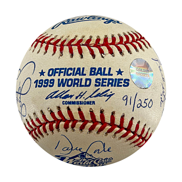 Jeter Rivera Torre Yankees 1999 Multi Signed WS Baseball 21 Autos LE/250 JSA LOA