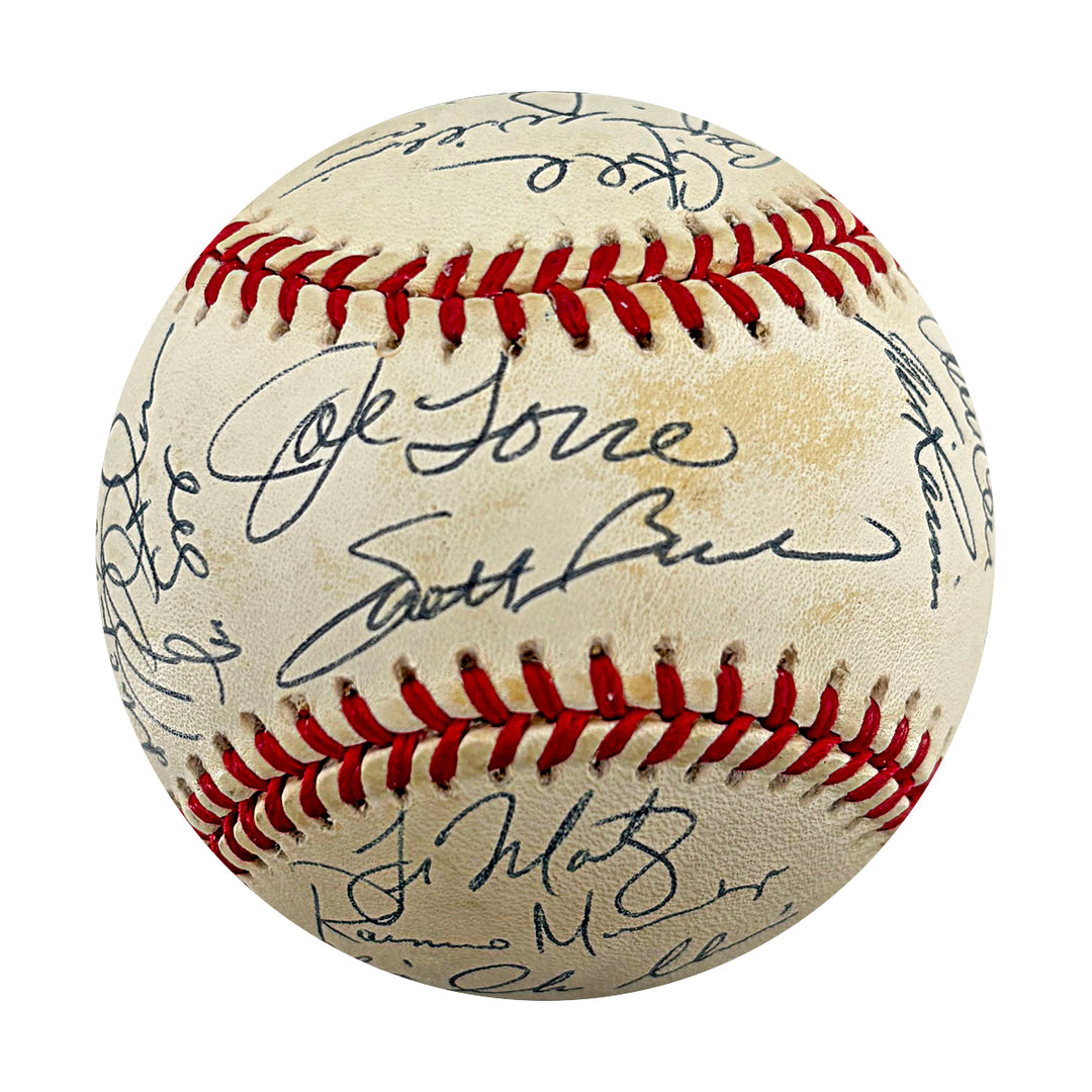 Jeter Rivera Torre Yankees 1998 Team Multi Signed OAL Baseball 28 Autos JSA LOA