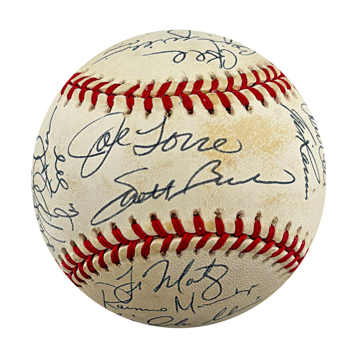Jeter Rivera Torre Yankees 1998 Team Multi Signed OAL Baseball 28 Autos JSA LOA