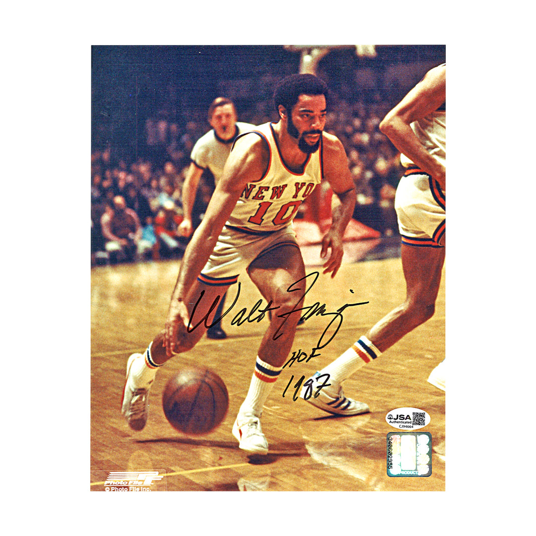 Walt Frazier New York Knicks Autographed Inscribed 8x10 Photo JSA COA