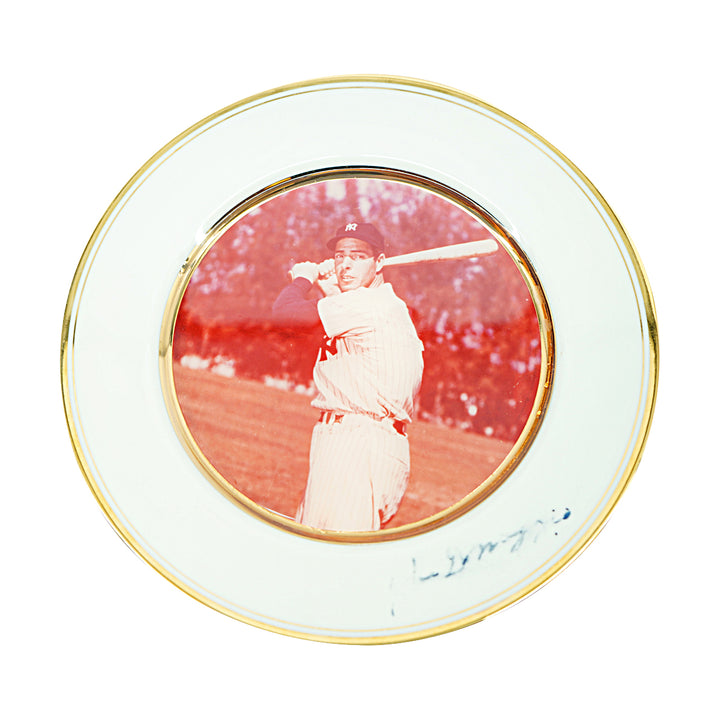 Joe Dimaggio New York Yankees Autographed Porcelain Plate 9x9 JSA LOA