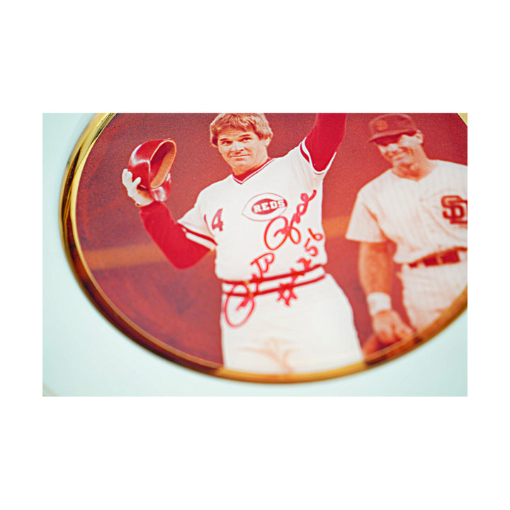 Pete Rose Cincinnati Reds Autographed Porcelain Plate 9x9