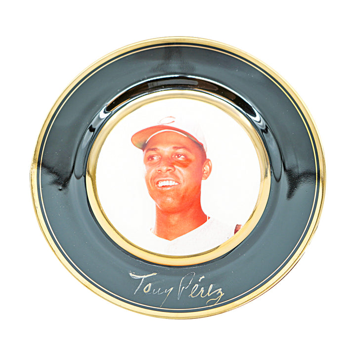 Tony Perez Cincinnati Reds Autographed Poreclain Plate 7.5x7.5 JSA COA
