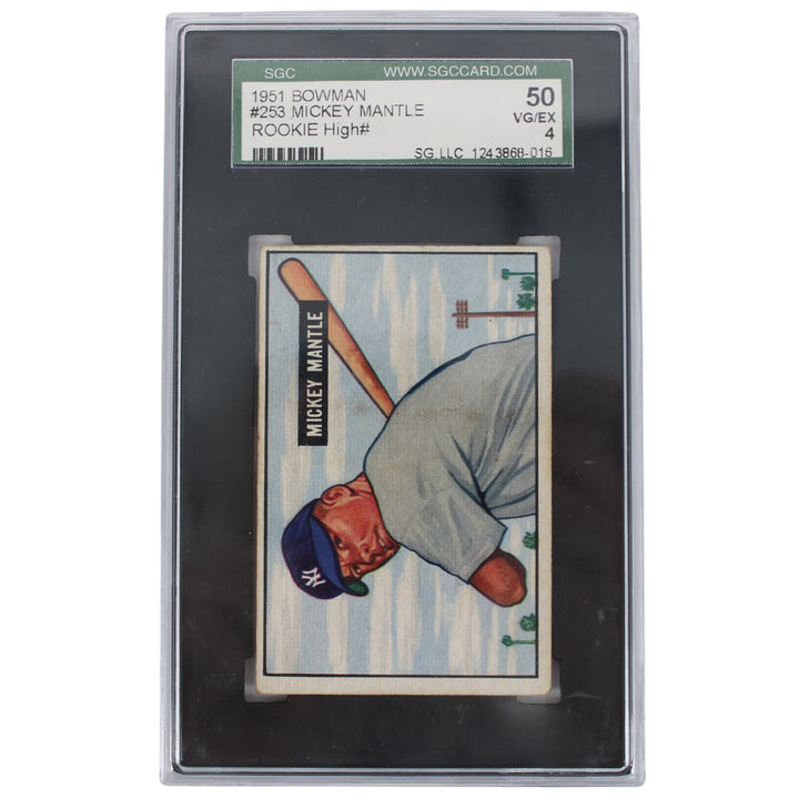 Mickey Mantle 1951 Bowman #253 New York Yankees HOF Rookie SGC 4