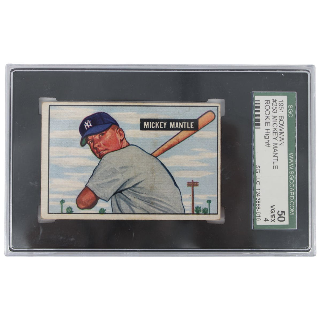 Mickey Mantle 1951 Bowman #253 New York Yankees HOF Rookie SGC 4
