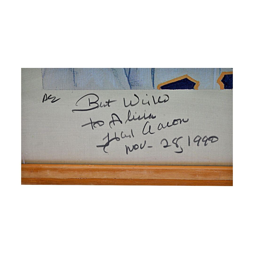 Hank Aaron Sadaharu Oh Dual Signed Personalized Framed 17x25 Lithograph JSA LOA