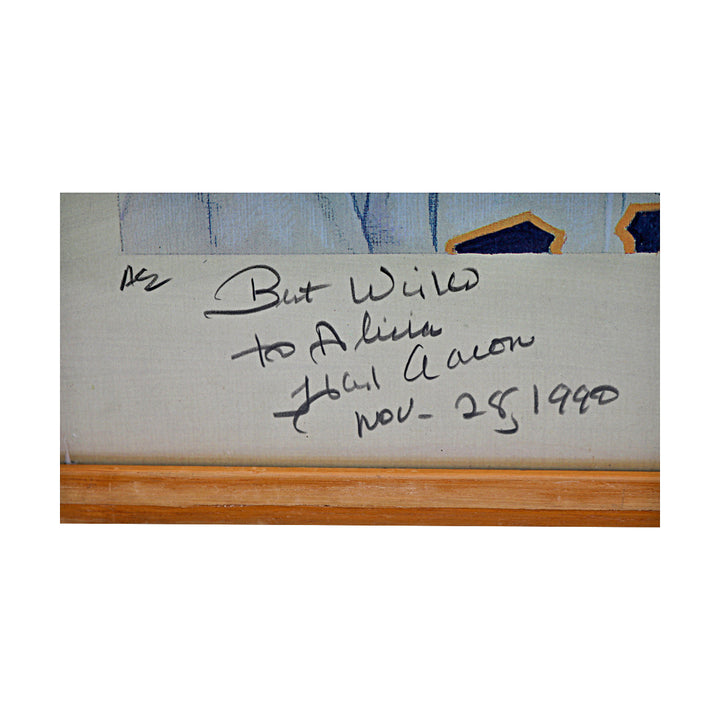 Hank Aaron Sadaharu Oh Dual Signed Personalized Framed 17x25 Lithograph JSA LOA