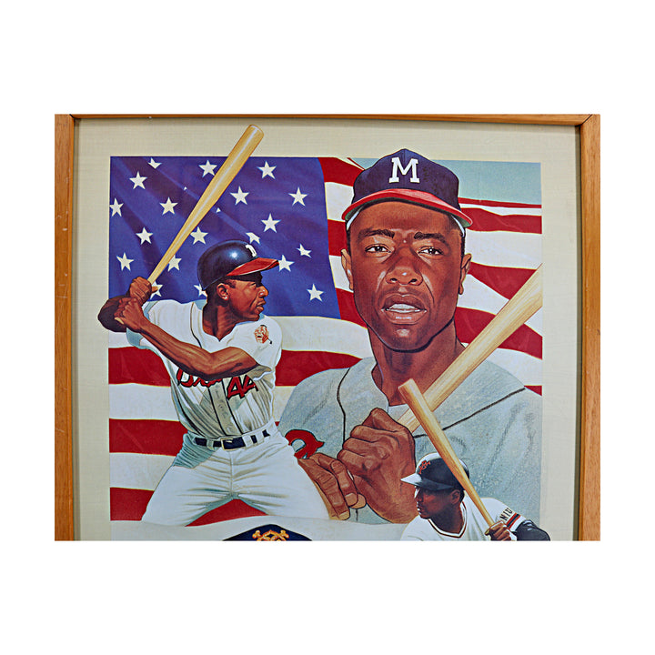 Hank Aaron Sadaharu Oh Dual Signed Personalized Framed 17x25 Lithograph JSA LOA