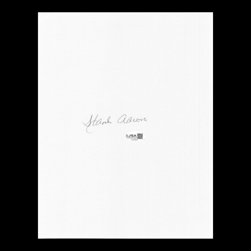 Hank Aaron Atlanta Braves Autographed 8x5x11 JSA COA #CJ94682