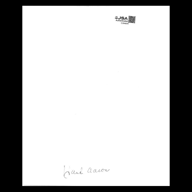 Hank Aaron Atlanta Braves Autographed 5x7 Cut JSA COA #CJ94695