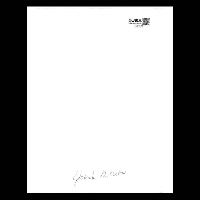 Hank Aaron Atlanta Braves Autographed 5x7 Cut JSA COA #CJ94699