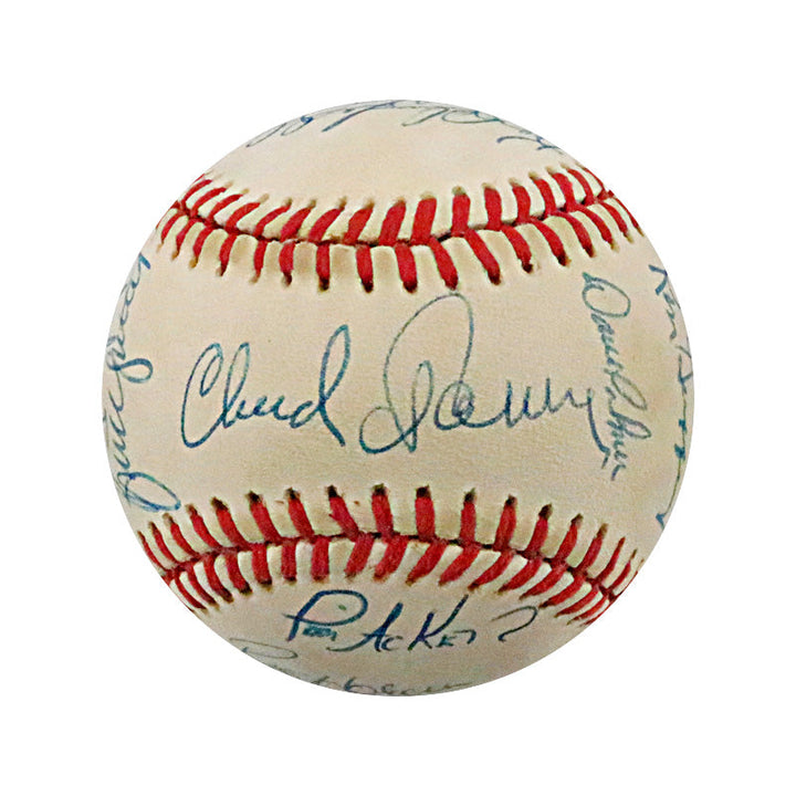 Ken Griffey Sr, Bruce Sutter, Rick Mahler 1986 Atlanta Braves Reunion Multi Signed Autographed Charles Feeney ONL Baseball (JSA LOA #YY86633)