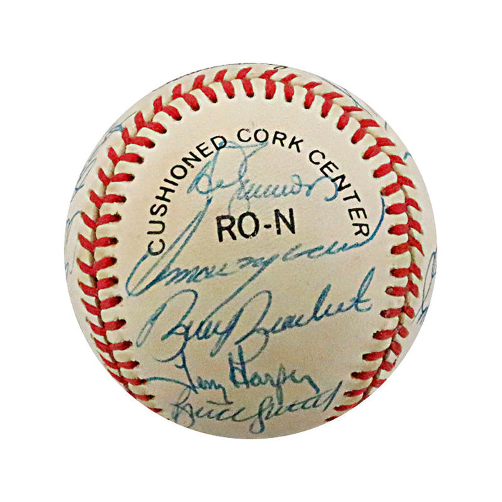 Ken Griffey Sr, Bruce Sutter, Rick Mahler 1986 Atlanta Braves Reunion Multi Signed Autographed Charles Feeney ONL Baseball (JSA LOA #YY86633)
