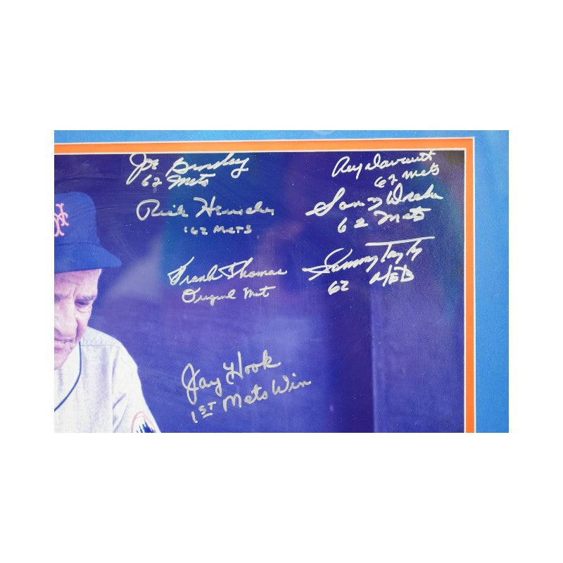 1962 New York Mets Team Signed Framed Casey Stengel Photo 16x20 PSA LOA
