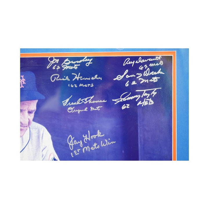 1962 New York Mets Team Signed Framed Casey Stengel Photo 16x20 PSA LOA