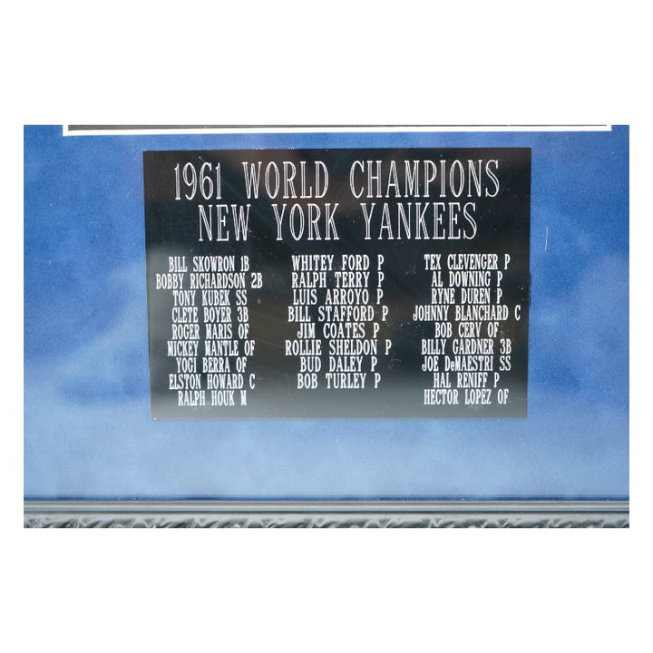 1961 New York Yankees Team Signed Cuts & Program Framed 36x44 Collage 26 Autos PSA LOA
