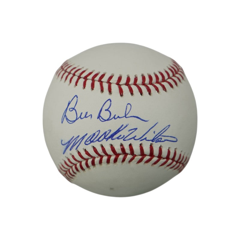 Bill Buckner Mookie Wilson New York Mets Dual Signed OMLB Baseball PSA Holo