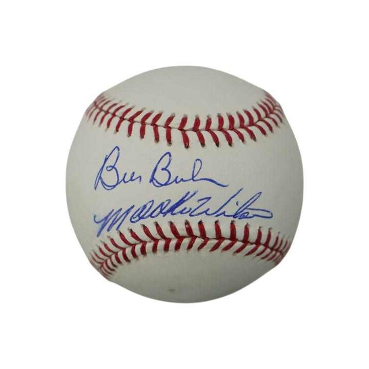 Bill Buckner Mookie Wilson New York Mets Dual Signed OMLB Baseball PSA Holo