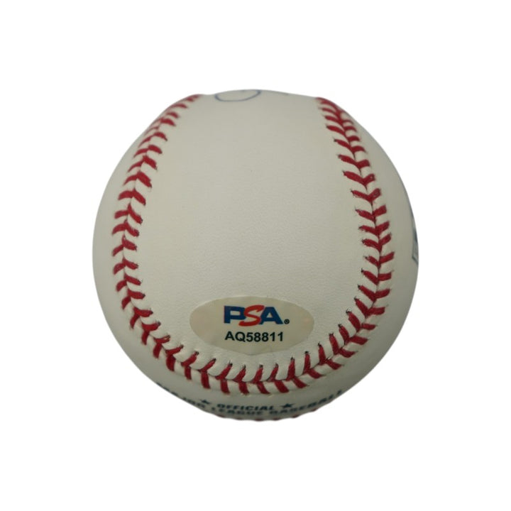 Rollie Fingers Athletics Padres Brewers Signed HOF Logo Baseball PSA Holo