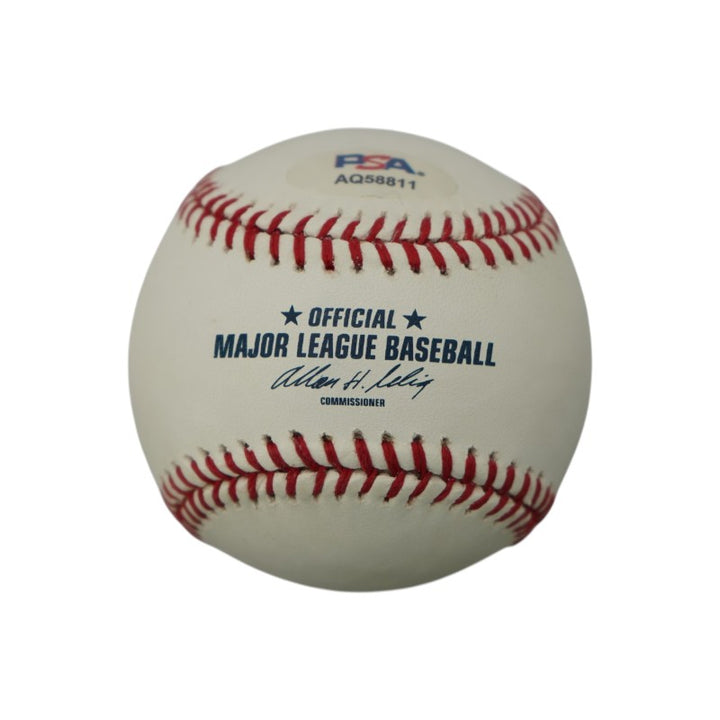 Rollie Fingers Athletics Padres Brewers Signed HOF Logo Baseball PSA Holo