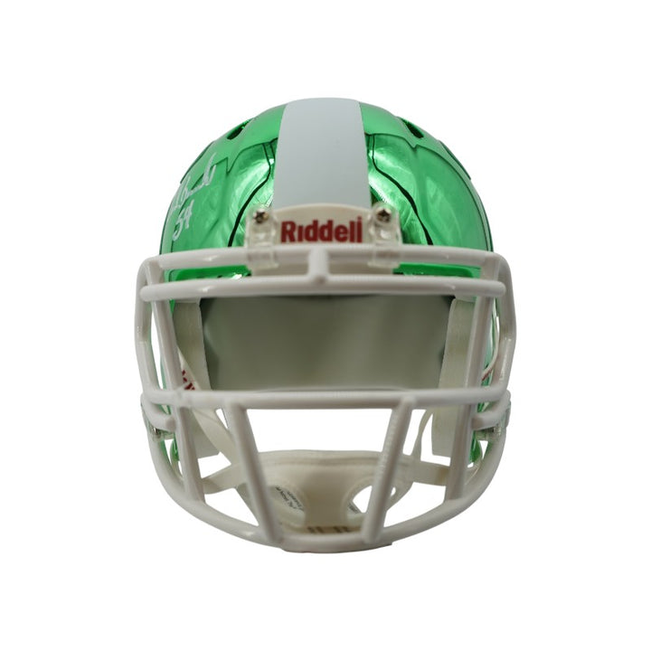 Carl Banks Michigan State University Signed Chrome Green Mini Helmet JSA COA