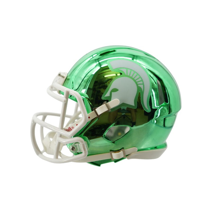 Carl Banks Michigan State University Signed Chrome Green Mini Helmet JSA COA