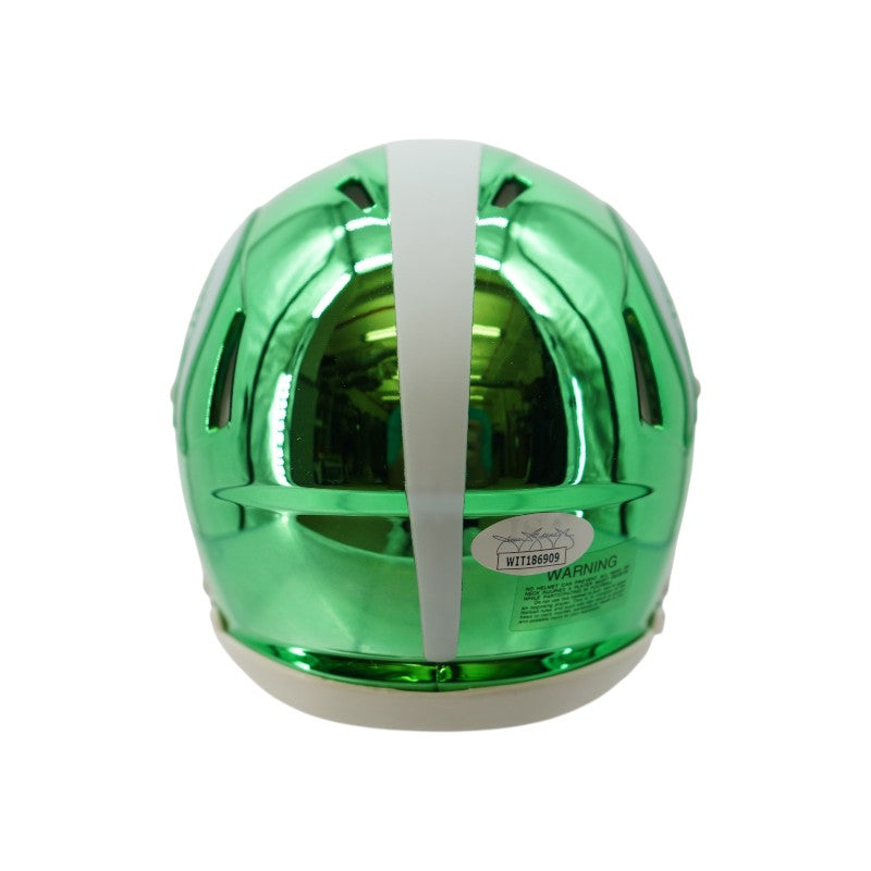 Carl Banks Michigan State University Signed Chrome Green Mini Helmet JSA COA