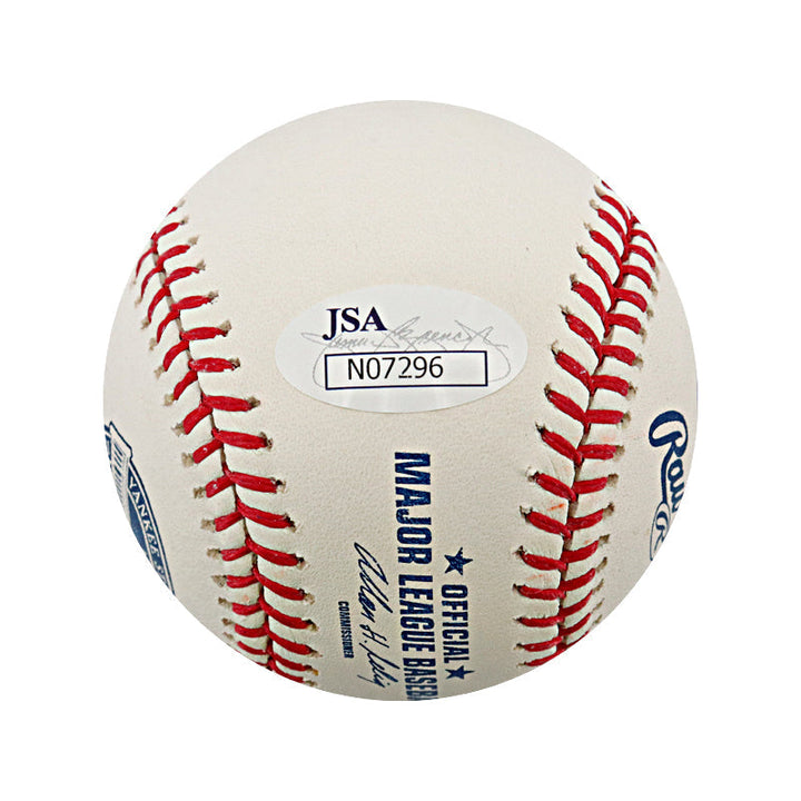 David Wells, Don Larsen, David Cone New York Yankees Triple Signed Autographed Inscribed Yankee Stadium Innaugural Season Logo Baseball (JSA Holo)