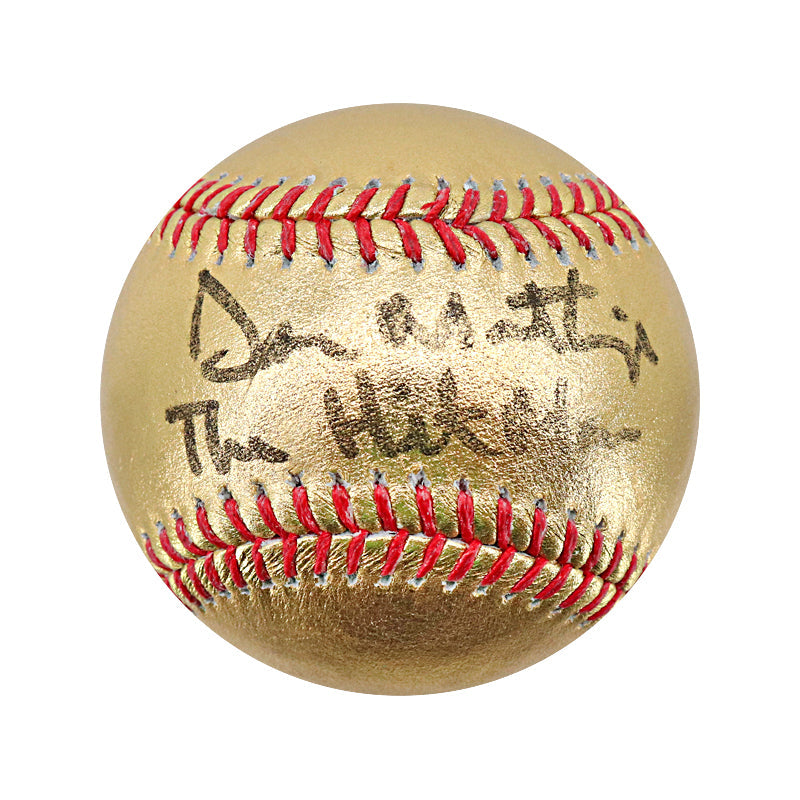 Don Mattingly New York Yankees Autographed Signed Inscribed "The Hitman" Gold OMLB Baseball (CX Auth)