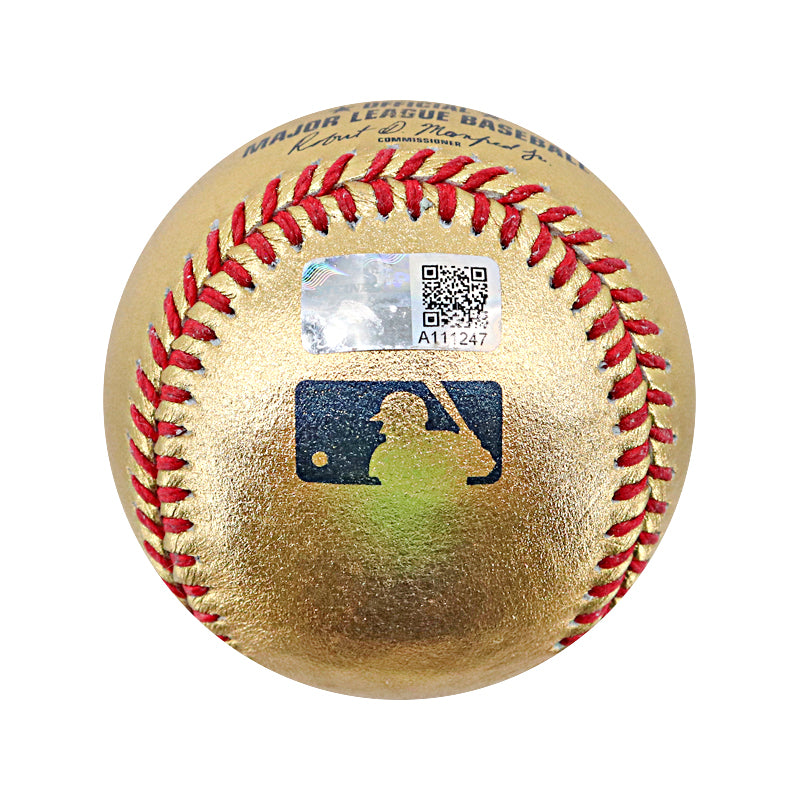 Don Mattingly New York Yankees Autographed Signed Inscribed "The Hitman" Gold OMLB Baseball (CX Auth)