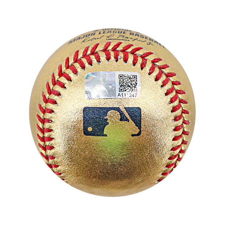 Don Mattingly New York Yankees Autographed Signed Inscribed "The Hitman" Gold OMLB Baseball (CX Auth)
