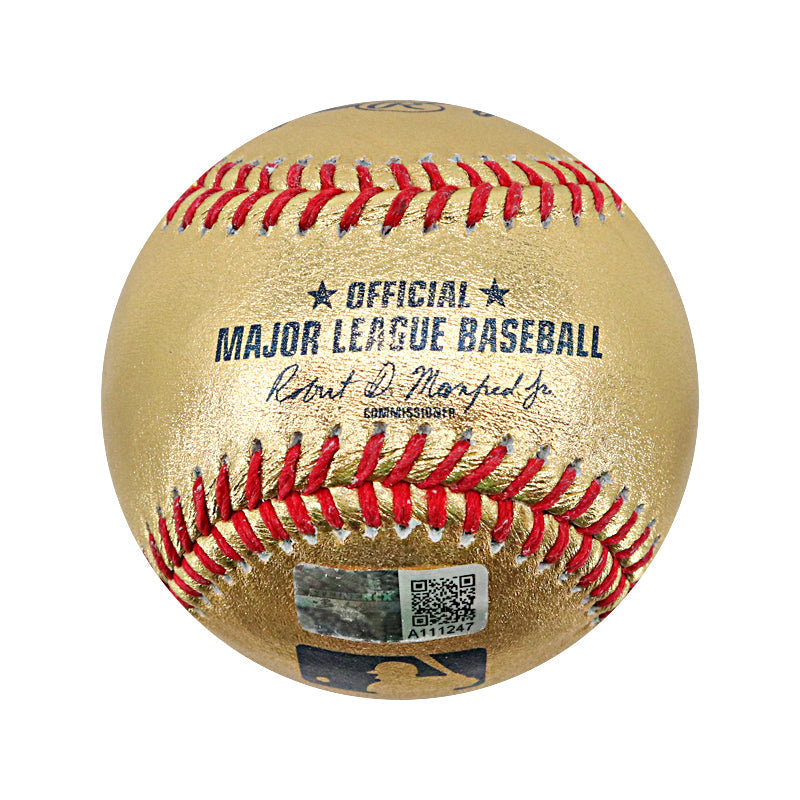 Don Mattingly New York Yankees Autographed Signed Inscribed "The Hitman" Gold OMLB Baseball (CX Auth)