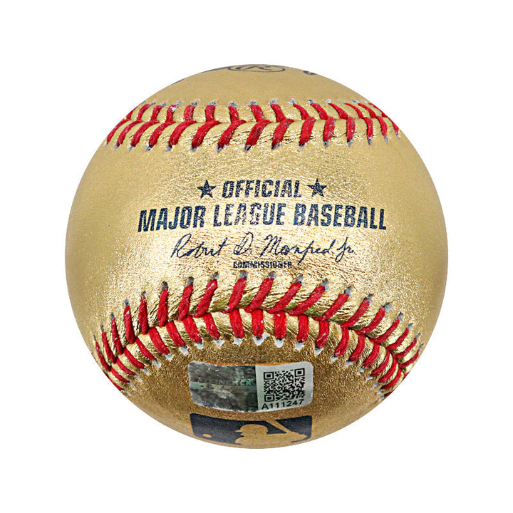 Don Mattingly New York Yankees Autographed Signed Inscribed "The Hitman" Gold OMLB Baseball (CX Auth)