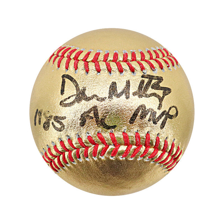 Don Mattingly New York Yankees Autographed Signed Inscribed "1985 AL MVP" Gold OMLB Baseball (CX Auth)