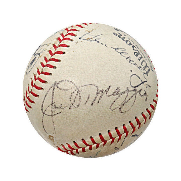 DiMaggio, Rizzuto, Martin Multi Signed Yankees Logo Wilson Ball (JSA LOA)