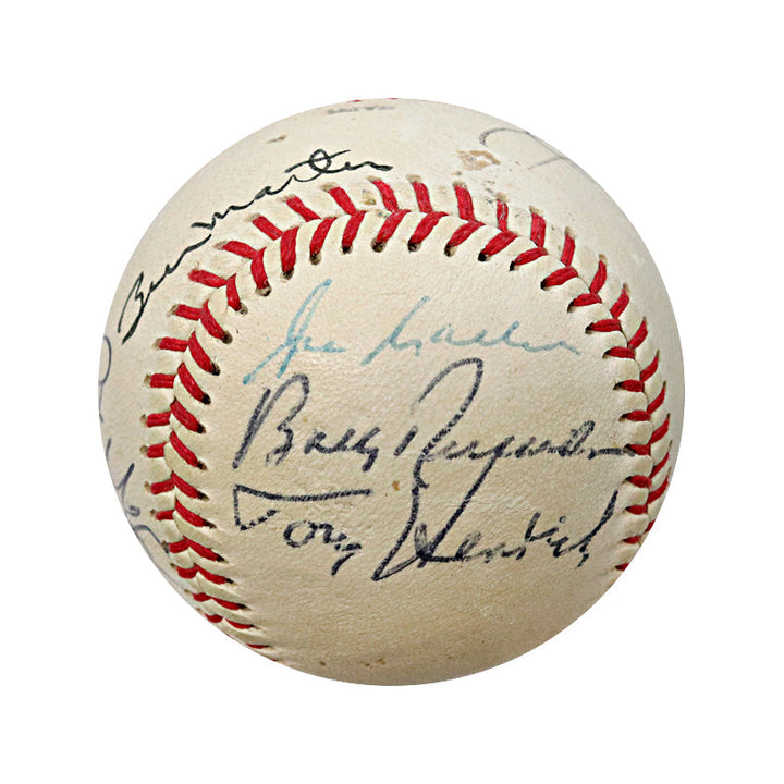 DiMaggio, Rizzuto, Martin Multi Signed Yankees Logo Wilson Ball (JSA LOA)