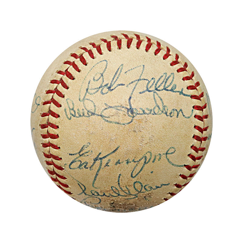 Mickey Mantle, Ford, Feller, Harrelson Multi Signed Hall of Famers and Stars Ball (JSA LOA)