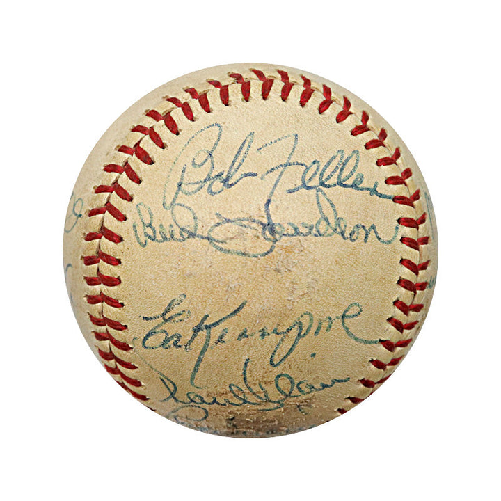 Mickey Mantle, Ford, Feller, Harrelson Multi Signed Hall of Famers and Stars Ball (JSA LOA)