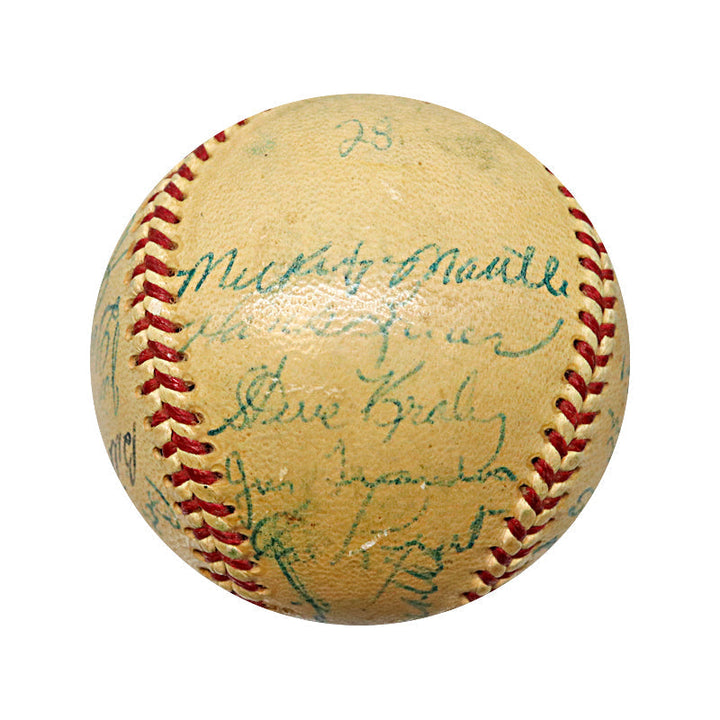 Mantle, Mize, Berra 1953 New York Yankees Team Signed Ball (PSA LOA)