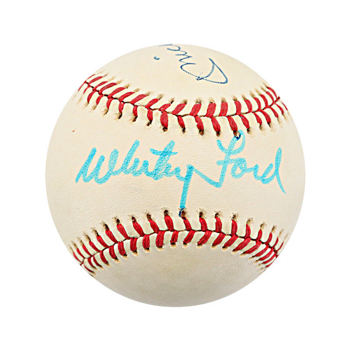 Mantle, Ford, Berra Yankees Multi Signed OAL Lee MacPhail Ball (JSA LOA)