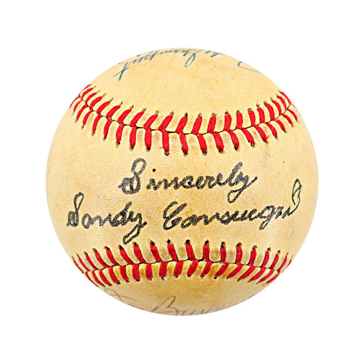 Mickey Mantle Multi Signed Autographed Historic HR Pitchers OAL Ball (JSA LOA)