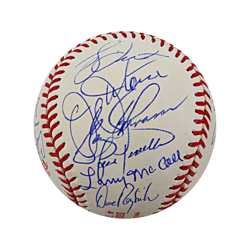 Reggie Jackson, Goose Gossage, Bucky Dent 1978 New York Yankees Team Signed 1978 World Series Logo Baseball (JSA LOA #Z12128)