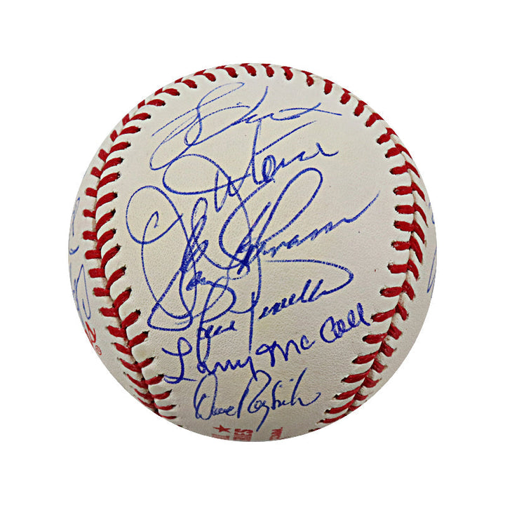 Reggie Jackson, Goose Gossage, Bucky Dent 1978 New York Yankees Team Signed 1978 World Series Logo Baseball (JSA LOA #Z12128)