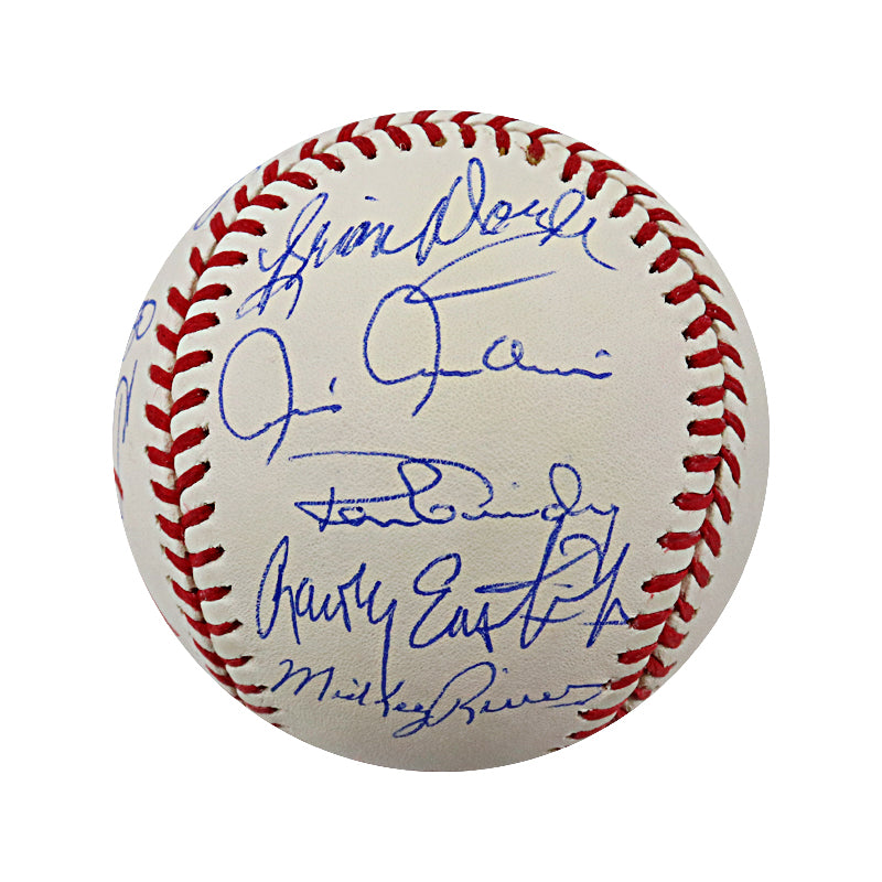 Reggie Jackson, Goose Gossage, Bucky Dent 1978 New York Yankees Team Signed 1978 World Series Logo Baseball (JSA LOA #Z12128)