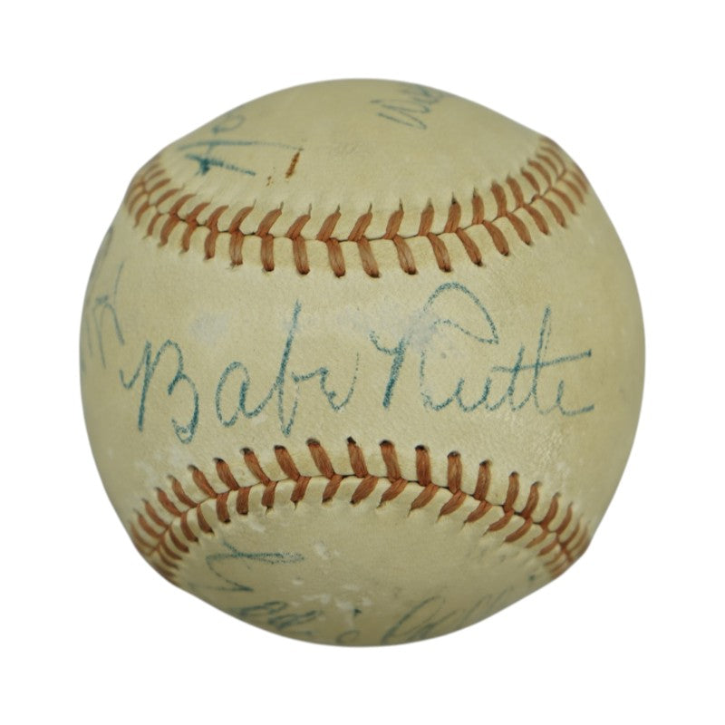 Ruth Wagner Johnson Sisler Mack Collins Multi Signed OAL Baseball PSA LOA